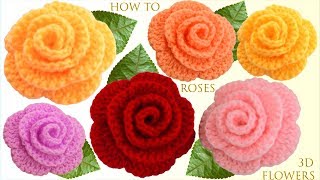 Como hacer flores rosas de colores 3D en cinco minutos [upl. by Nnorahs]