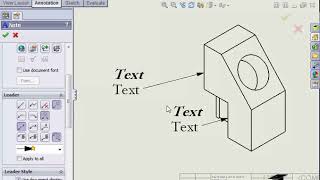 How to add Note Annotations in Solidworks Drawings [upl. by Eednarb]