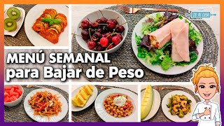 💚 Menú Semanal para BAJAR de PESO 1 🤩 SALUDABLE y ECONÓMICO 👍 Menú para Adelgazar Ideal Dieta 💖 [upl. by Inaffyt586]