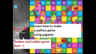 Snakes and Ladder game in python  Part 1  Pygame tutorial [upl. by Ahsihat688]