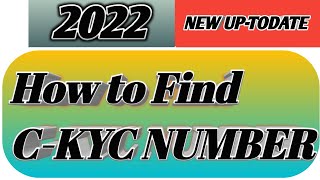 How to find C KYC number [upl. by Eymaj]