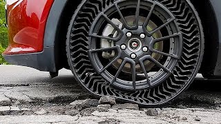 Michelin Airless Tire UPTIS  Unique PunctureProof Tire System [upl. by Tadich]