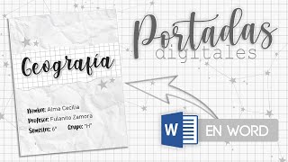 ¡PORTADAS BONITAS EN WORD PT2✨ [upl. by Adyl]