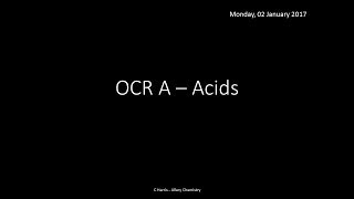 OCR A 214 Acids REVISION [upl. by Moise143]