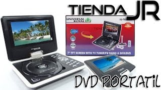 Unboxing Review Reproductor DVD Portatil Pantalla Giratoria LCD 7 Sintonizador TV Juegos [upl. by Cybill]