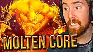 Asmongold FIRST RAID Of Classic WoW Molten Core Tragic Ending [upl. by Laroc]