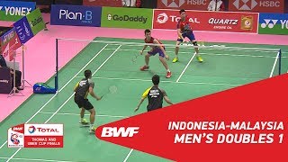 Thomas Cup  MD1  GIDEONSUKAMULJO INA vs GOH VTAN MAS  BWF 2018 [upl. by Rothschild445]