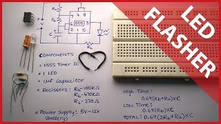 Flashing LED circuit using 555 timer  With theory amp explanation [upl. by Trevlac200]