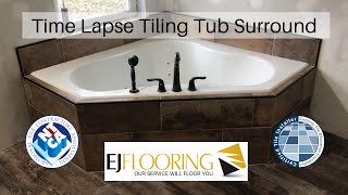 How To Tile Jacuzzi Tub Surround  Time Lapse [upl. by Zampino]