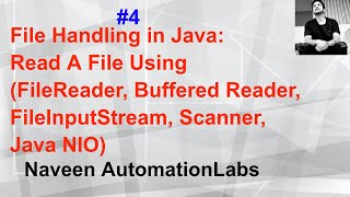 Part 4  File Handling in Java  Read A File FileReader Buffered Reader FileInputStream [upl. by Franchot]