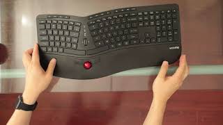 wireless Victsing ergonomic keyboard with builtin trackball review [upl. by Tristam603]