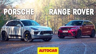 2020 Porsche Macan Turbo vs Range Rover Velar SVAutobiography review – the best fast SUV  Autocar [upl. by Johann988]