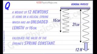 Hookes Law Physics Problems  Spring Constant Calculation [upl. by Aicak]