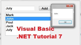 Visual Basic NET Tutorial 7  How to use a Listbox in VBNET [upl. by Asilat]