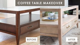 Coffee Table Makeover  How to refinish a coffee table or any wood furniture [upl. by Jana]