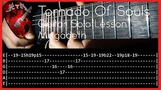 Tornado Of Souls Guitar Solo Lesson  Megadeth with tabs [upl. by Yerfej24]