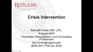 Introduction to Crisis Intervention [upl. by Yralam163]