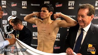 RYAN GARCIA STRIPS DOWN amp REWEIGHS IN TO MAKE WEIGHT FOR VELEZ FIGHT [upl. by Ihsir]