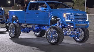 Lifted Trucks at the SEMA Show Cruise 2019 [upl. by Umont356]