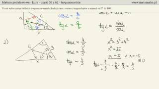 Trygonometria  najważniejsze wiadomości  kurs podstawowy [upl. by Ellennaj]