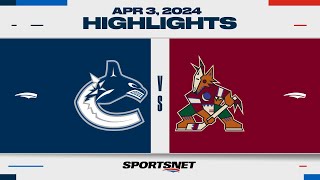 NHL Highlights  Canucks vs Coyotes  April 3 2024 [upl. by Astrea692]