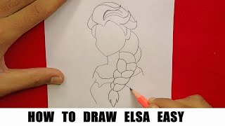 HOW TO DRAW ELSA EASY STEP BY STEP FOR BEGINNERS [upl. by Ahsinom110]