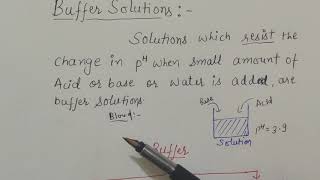 Buffer Solutions Part1  Definition [upl. by Pillihpnhoj]