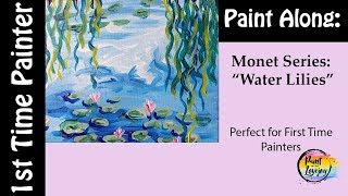 Monet Water Lilies  EASY for firsttime Painter🎨🌷😀 [upl. by Yhpos]