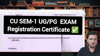 📣Official Announcement  CU Semester1 CCF Exam UgpgRegistration Certificate Calcutta University [upl. by Oaoj903]