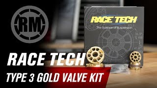 Race Tech Type 3 Motorcycle Fork Gold Valve Kit [upl. by Pebrook]