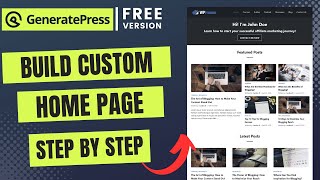 GeneratePress Theme Homepage Design [upl. by Maridel]