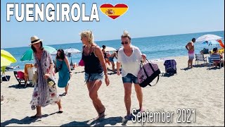 FUENGIROLA MALAGA SPAIN BEACH WALK IN SEPTEMBER 2021 4K [upl. by Fital]