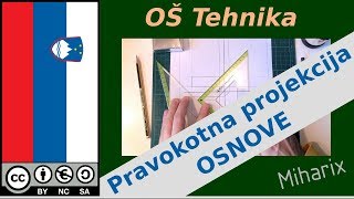 OŠ  tehnika  Pravokotna projekcija  osnove amp kvader [upl. by Silletram]