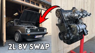 Golf Mk1 20L 8v Engine Swap  Pt3 Swap Complete [upl. by Notnats]