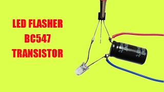 LED Flasher Circuit Using BC547  The Simplest [upl. by Anaira]