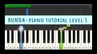 Bunda tutorial piano level 1 pemula  melly goeslaw  not angka melodi [upl. by Cutter]