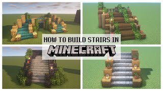 How To Build Stairs in Minecraft  6 Designs Easy Minecraft Build Tutorial [upl. by Normand977]