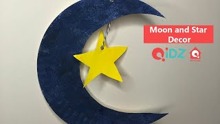 Moon and Star Decor  Ramadan Crafts for Kids  QiDZ at Home [upl. by Chenay596]