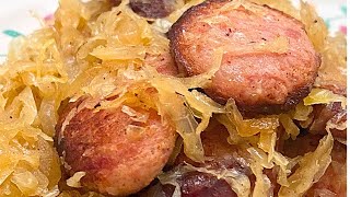 Sizzling Smoked Sausage and Sauerkraut Recipe [upl. by Elberta749]