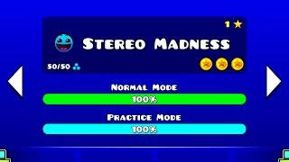 Geometry Dash Walkthrough  Level 1 Stereo Madness ALL COINS [upl. by Enneyehc330]