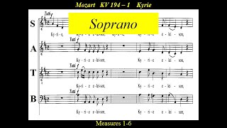 Mozart  KV194  Missa Brevis in D major  1Kyrie  Soprano [upl. by Monti400]