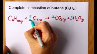 Complete Combustion of Butane C4H10 Balanced Equation [upl. by Jaquenette]