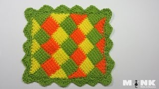 Entrelac Babydecke  Diamantmuster Teil 2 [upl. by Latreshia22]