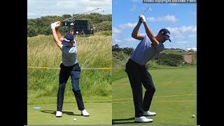 Justin Thomas golf swing  Long Iron faceon amp downtheline July 2017 [upl. by Lavoie991]