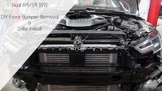 DIY Audi A4S4 B9 Bumper Removal amp Grille Installation [upl. by Linoel262]