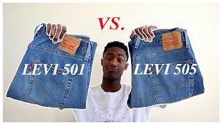 Levis 501 vs Levis 505 Fit Sizing Comfort  More [upl. by Ianej650]