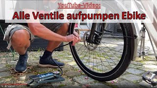 Luft aufpumpen beim FahrradEbike  Drei Verschiedene EBike Reifenventile  Luftdruck Bike Schlauch [upl. by Judith]