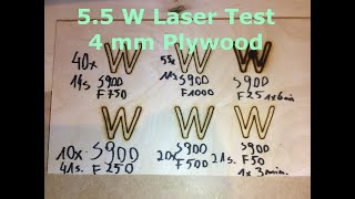 55 W Laser and 4 mm Plywood [upl. by Foscalina715]