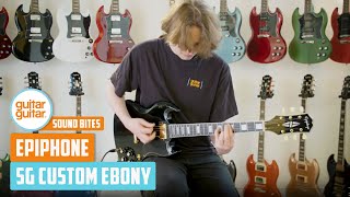 Epiphone SG Custom Ebony  NAMM 2020  SOUNDBITES [upl. by Orestes604]