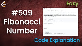 Fibonacci Number  Live Coding with Explanation  Leetcode  509 [upl. by Layney]